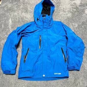 DNA Descente Coat Mens 4XS Ski Snowboard Jacket Blue Winter Removable Hood